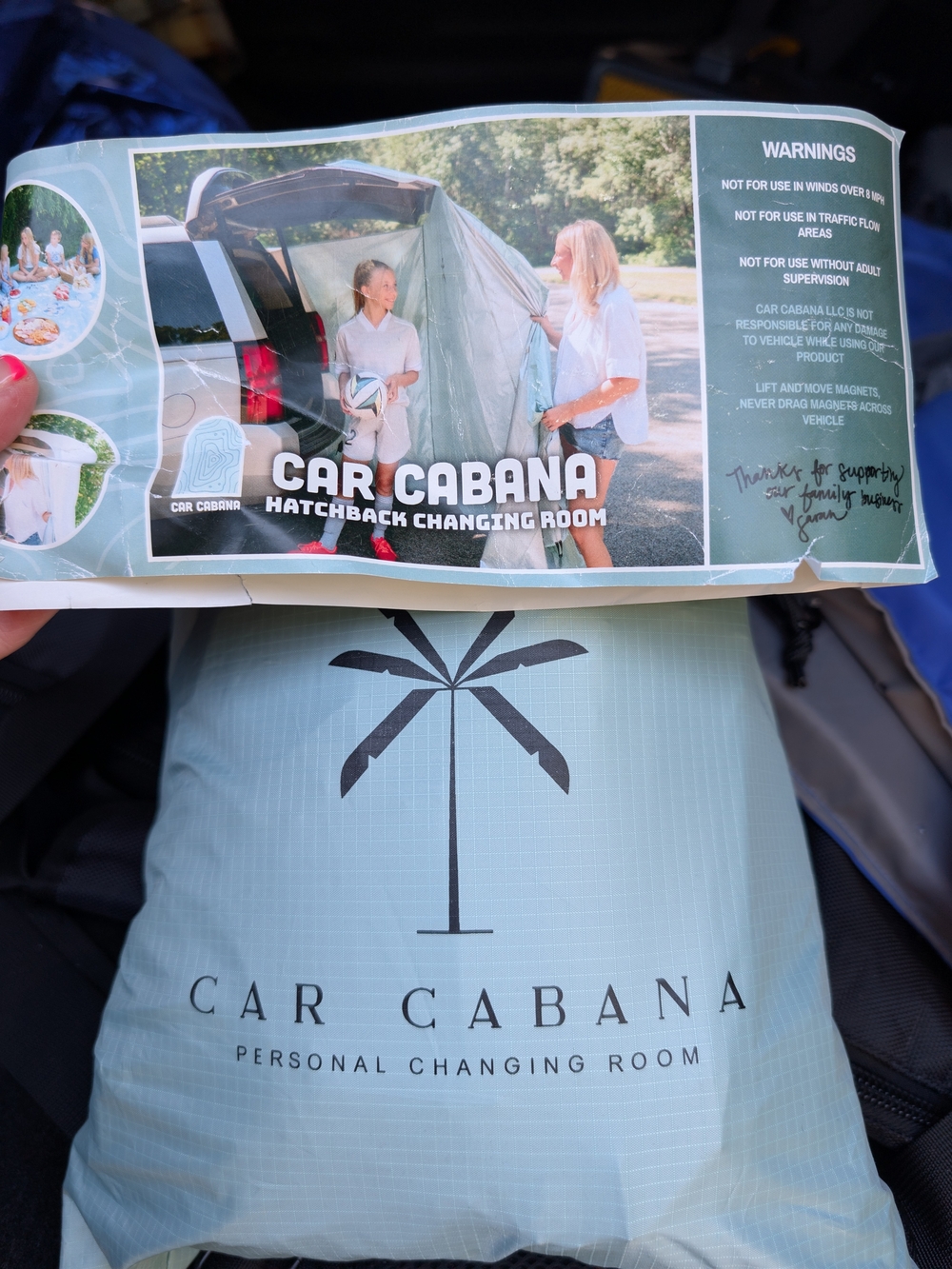 Car Cabana Light Blue Hatchback Changing Room- Personal Changing Room Print